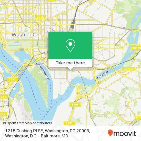 Mapa de 1215 Cushing Pl SE, Washington, DC 20003