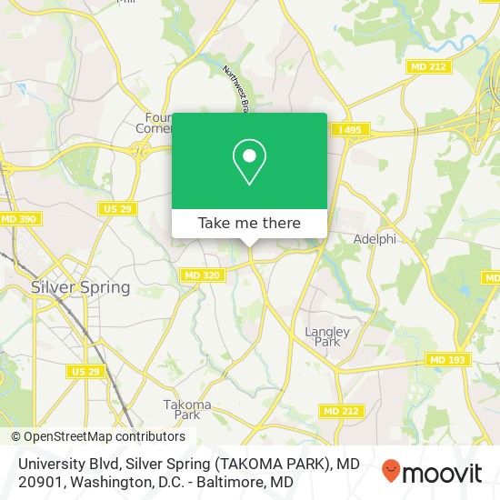 University Blvd, Silver Spring (TAKOMA PARK), MD 20901 map