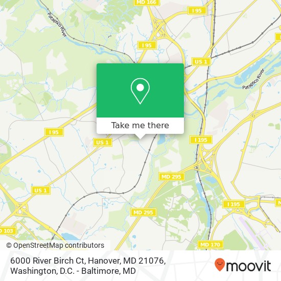 6000 River Birch Ct, Hanover, MD 21076 map