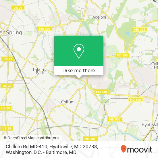 Mapa de Chillum Rd MD-410, Hyattsville, MD 20783