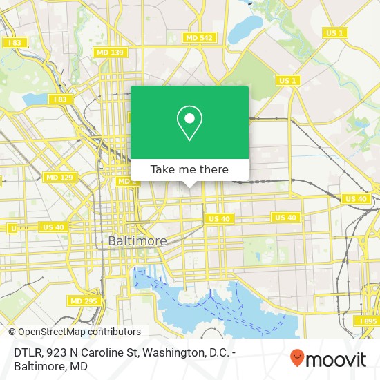 Mapa de DTLR, 923 N Caroline St