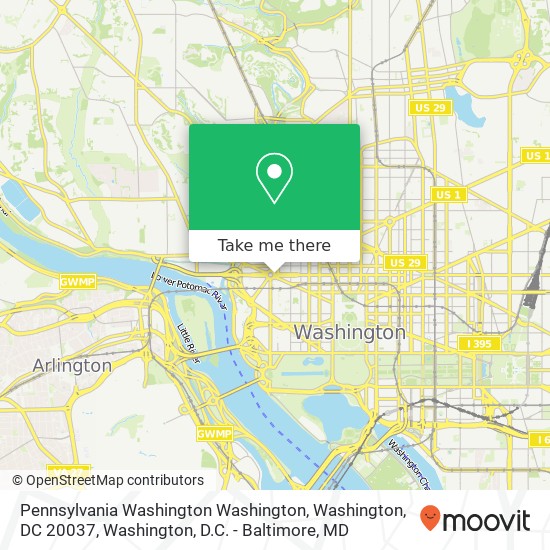Mapa de Pennsylvania Washington Washington, Washington, DC 20037