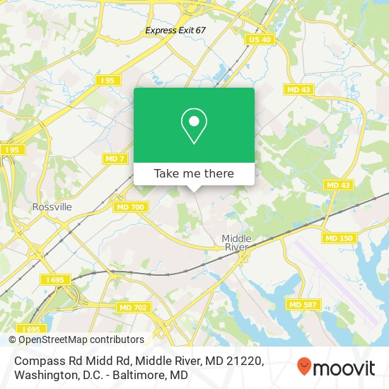 Mapa de Compass Rd Midd Rd, Middle River, MD 21220