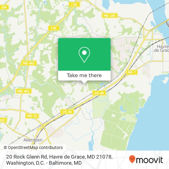 Mapa de 20 Rock Glenn Rd, Havre de Grace, MD 21078