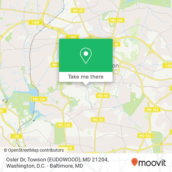 Mapa de Osler Dr, Towson (EUDOWOOD), MD 21204