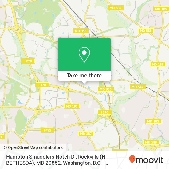 Hampton Smugglers Notch Dr, Rockville (N BETHESDA), MD 20852 map