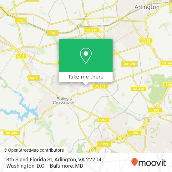 Mapa de 8th S and Florida St, Arlington, VA 22204