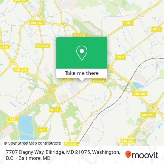 Mapa de 7707 Dagny Way, Elkridge, MD 21075