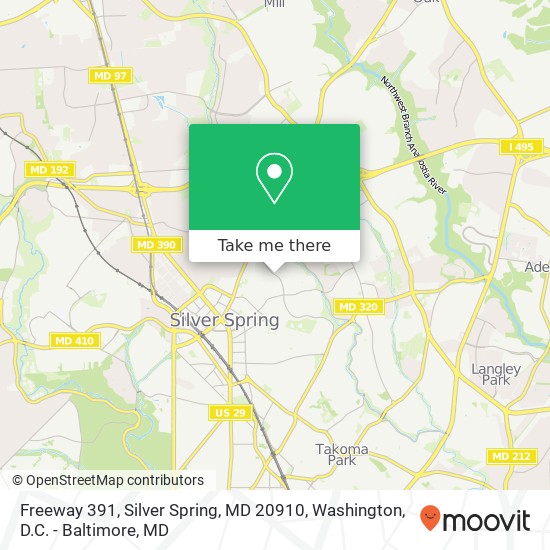 Mapa de Freeway 391, Silver Spring, MD 20910