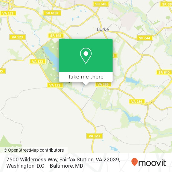 7500 Wilderness Way, Fairfax Station, VA 22039 map