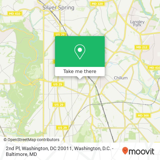 2nd Pl, Washington, DC 20011 map