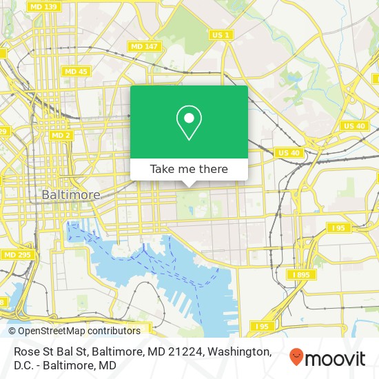 Mapa de Rose St Bal St, Baltimore, MD 21224
