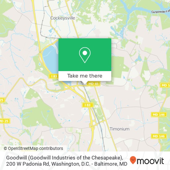 Mapa de Goodwill (Goodwill Industries of the Chesapeake), 200 W Padonia Rd