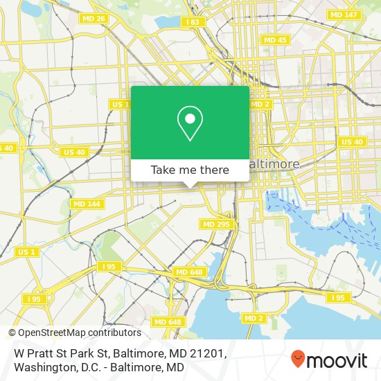 W Pratt St Park St, Baltimore, MD 21201 map