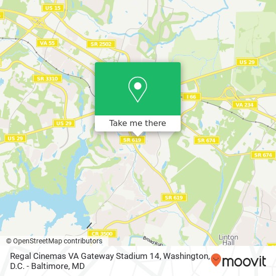 Regal Cinemas VA Gateway Stadium 14 map