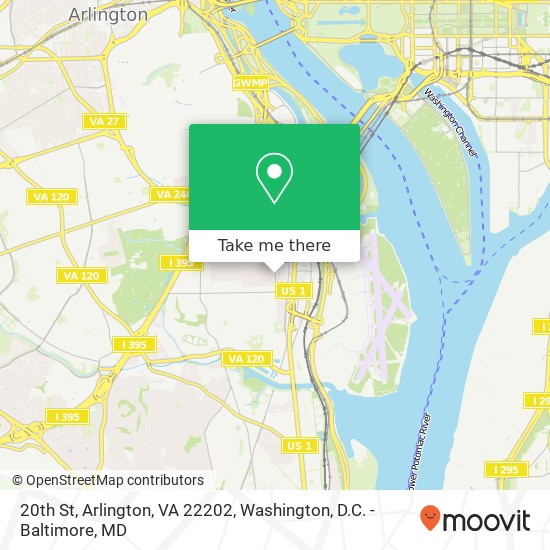 Mapa de 20th St, Arlington, VA 22202