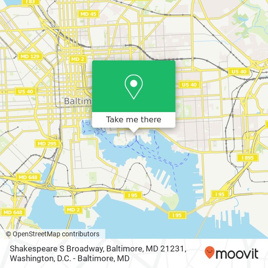 Shakespeare S Broadway, Baltimore, MD 21231 map