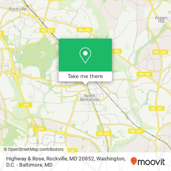 Mapa de Highway  & Rose, Rockville, MD 20852