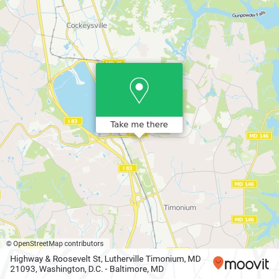 Mapa de Highway  & Roosevelt St, Lutherville Timonium, MD 21093