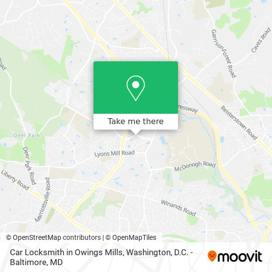 Mapa de Car Locksmith in Owings Mills