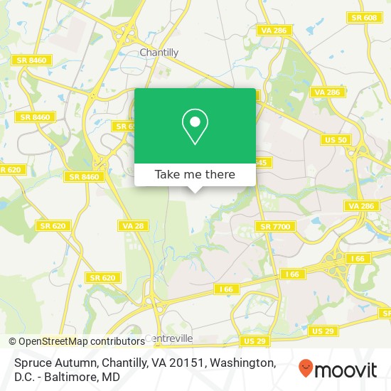 Mapa de Spruce Autumn, Chantilly, VA 20151