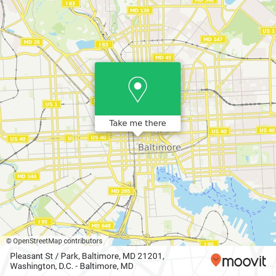 Mapa de Pleasant St / Park, Baltimore, MD 21201