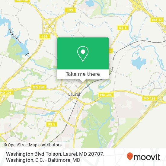 Washington Blvd Tolson, Laurel, MD 20707 map