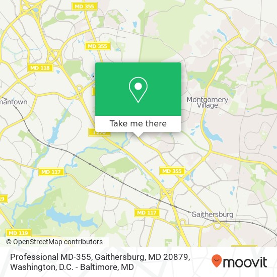 Mapa de Professional MD-355, Gaithersburg, MD 20879