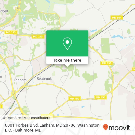 Mapa de 6001 Forbes Blvd, Lanham, MD 20706