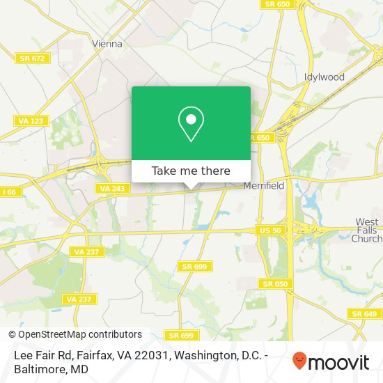Mapa de Lee Fair Rd, Fairfax, VA 22031