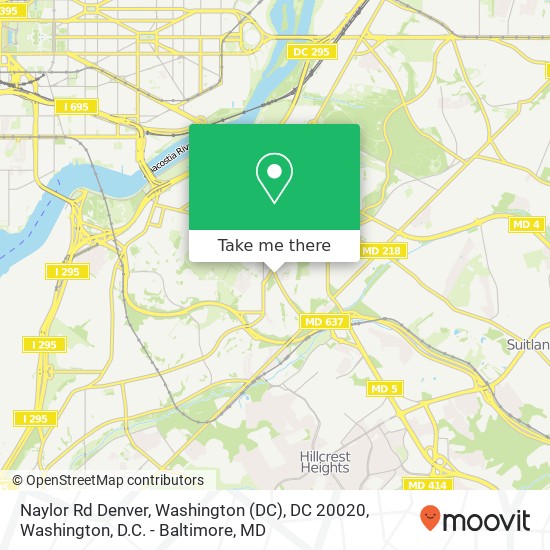 Naylor Rd Denver, Washington (DC), DC 20020 map