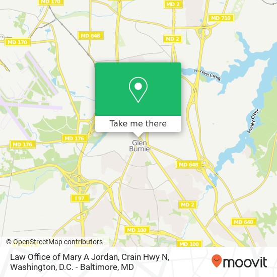 Mapa de Law Office of Mary A Jordan, Crain Hwy N
