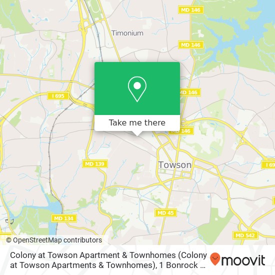 Colony at Towson Apartment & Townhomes (Colony at Towson Apartments & Townhomes), 1 Bonrock Ct map