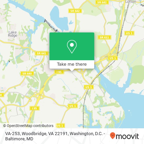 VA-253, Woodbridge, VA 22191 map