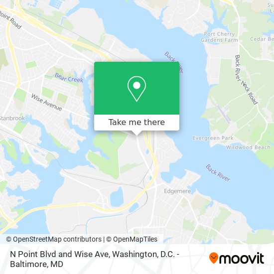 N Point Blvd and Wise Ave map