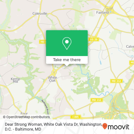 Dear Strong Woman, White Oak Vista Dr map