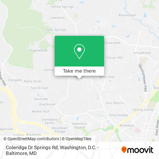 Mapa de Coleridge Dr Springs Rd