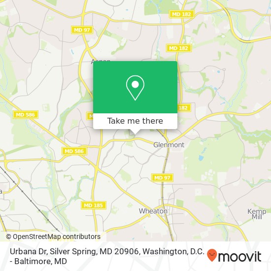 Urbana Dr, Silver Spring, MD 20906 map