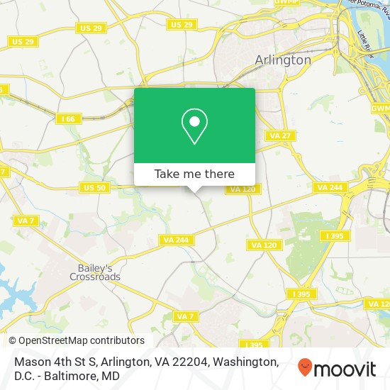 Mason 4th St S, Arlington, VA 22204 map