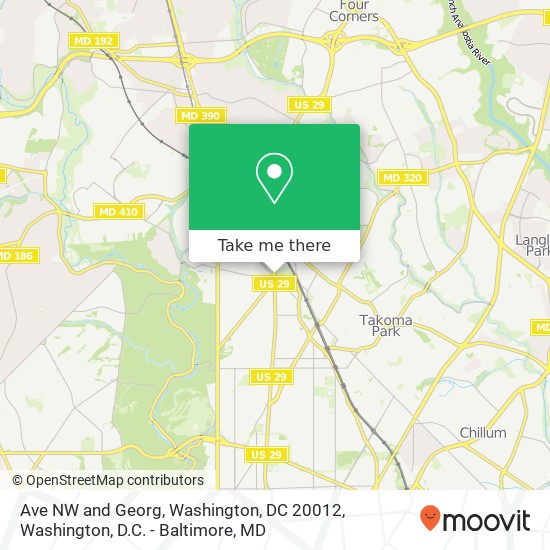 Mapa de Ave NW and Georg, Washington, DC 20012
