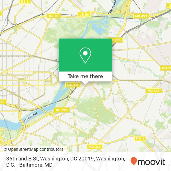 36th and B St, Washington, DC 20019 map
