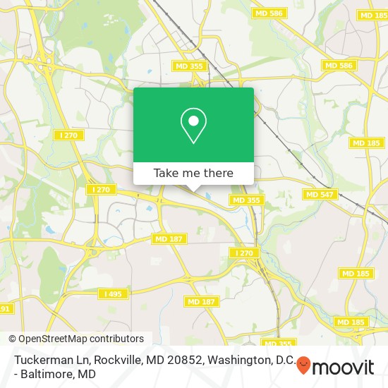 Mapa de Tuckerman Ln, Rockville, MD 20852