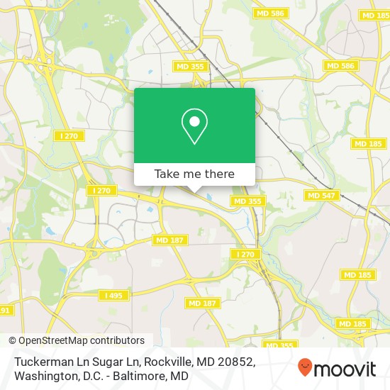 Mapa de Tuckerman Ln Sugar Ln, Rockville, MD 20852