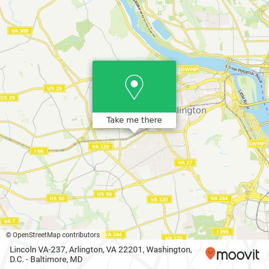 Mapa de Lincoln VA-237, Arlington, VA 22201