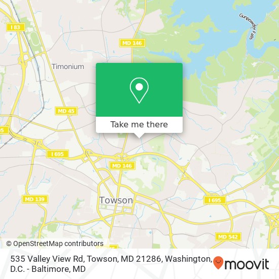 535 Valley View Rd, Towson, MD 21286 map