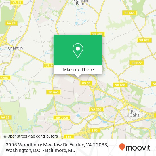 Mapa de 3995 Woodberry Meadow Dr, Fairfax, VA 22033