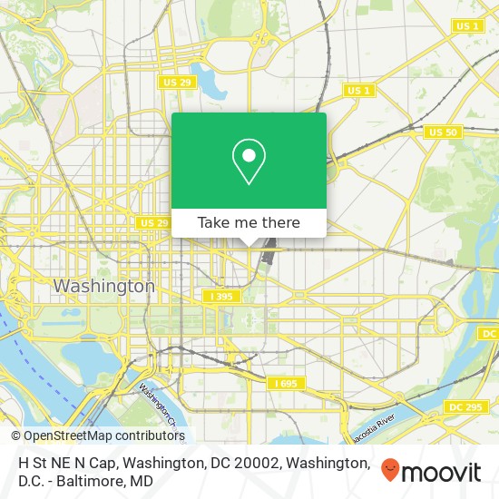 Mapa de H St NE N Cap, Washington, DC 20002