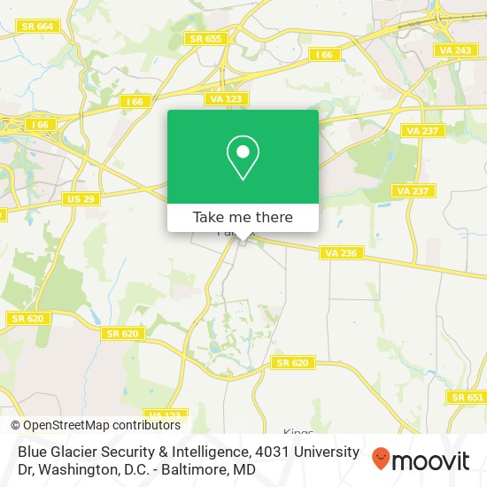 Blue Glacier Security & Intelligence, 4031 University Dr map