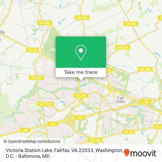 Mapa de Victoria Station Lake, Fairfax, VA 22033