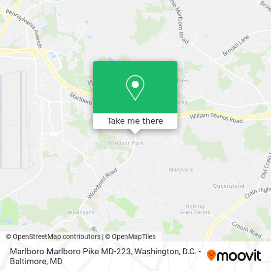 Marlboro Marlboro Pike MD-223 map